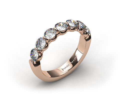  18k Rose Gold 1.00ctw Share Prong Diamond Anniversary Ring